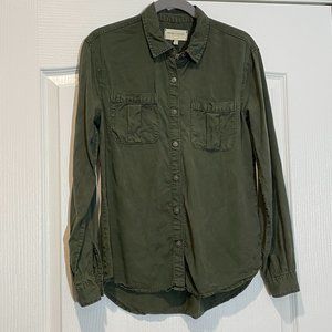 Articles of Society Womens Khaki 100% Tencel Shirt Size S like new